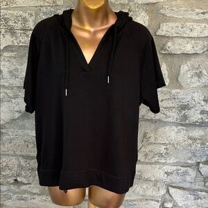 Black Short Sleeve Hoodie